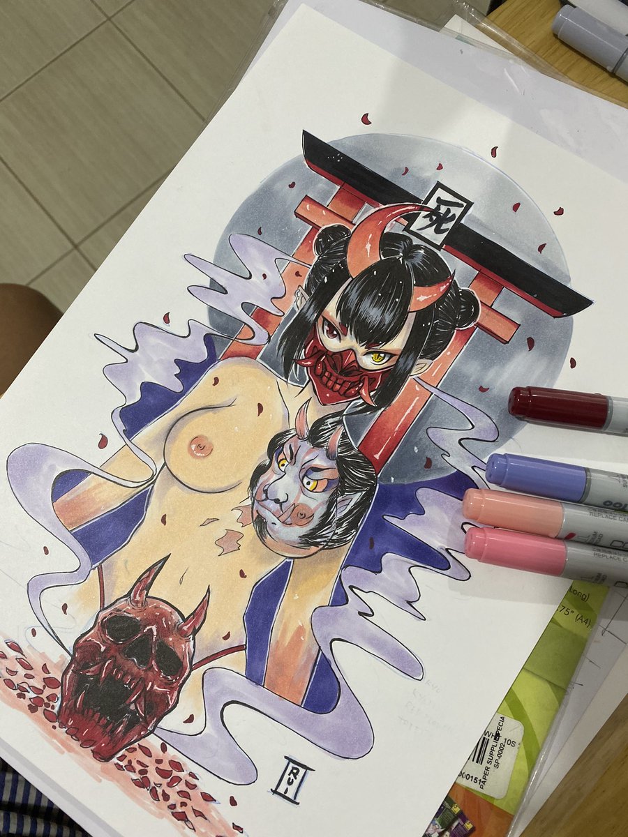 RuiChan08's tweet photo. I do traditional illustrations. Follow me on IG and twitter. Comissions are open :) 
Instagram: https://t.co/ZmcLqXVF31  #art #illustration #illustrator #copicmarkers #drawing #traditional #artist #anime #manga #AnimeArt https://t.co/BBqsUxDnkM