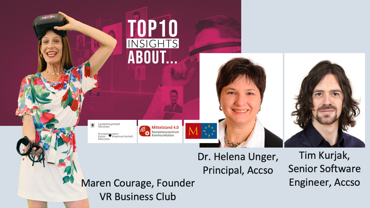 Heute 16 Uhr live auf Youtube: VR Business Club - Top10 insights about..ACCSO - VR &amp; AR Trainings an Produktionsmaschinen. Live könnt ihr hier dabei sein: vrbusiness.club/live