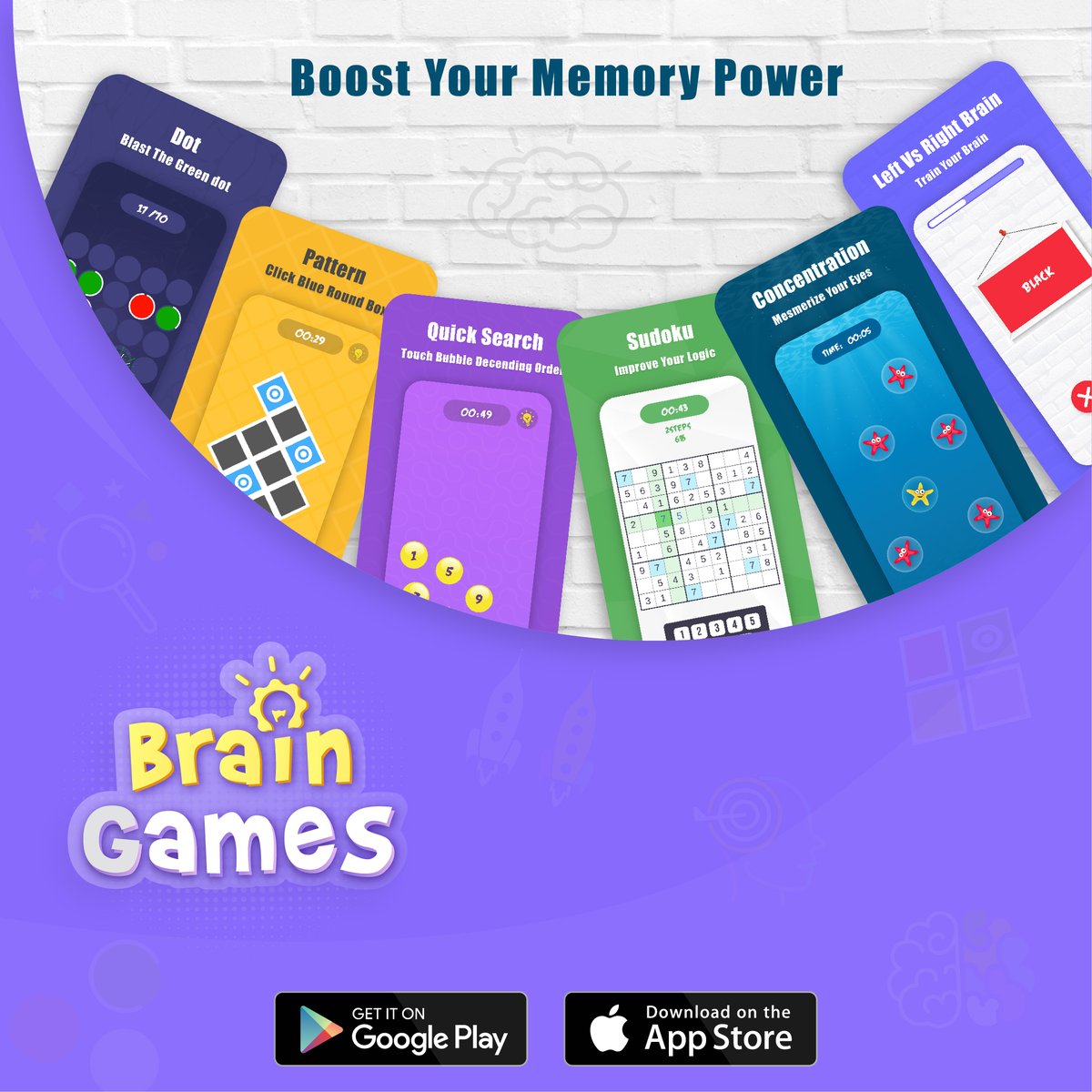 wisdomlogix's tweet photo. Boost Memory Power with free Brain Teasers, Logic Puzzles and Mind Games.
Android : https://t.co/RVU9oILYbK
iOS : https://t.co/sWWjVG6oT3
#DOTGame #Sudoku #PatternGame #QuickSearch #LeftVSRightBrain #Concentration #Multitasking #Wisdomlogix #BrainGames #MindGame #BrainTeasers https://t.co/cI18pTRFJx