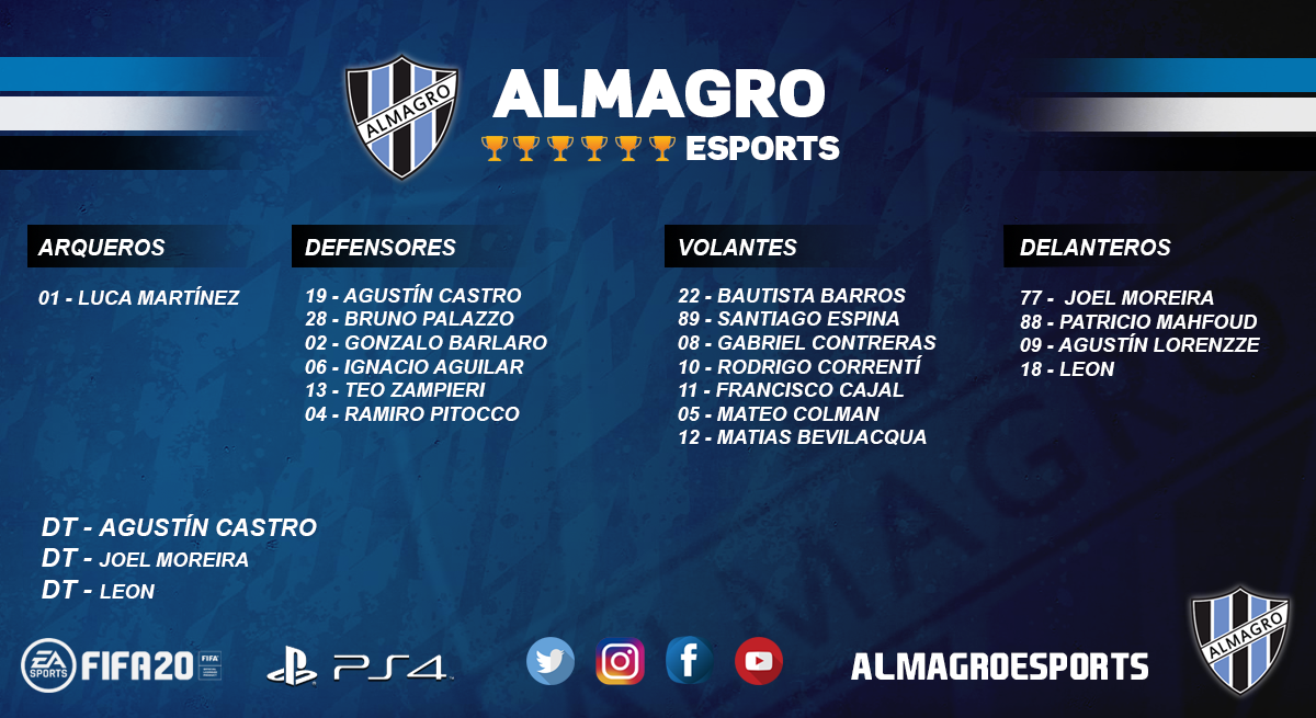 AlmagroeSports's tweet photo. #PS4 #FIFA20

Presentamos el equipo que jugara la liga de 
@IESAArgentina

 en la #CuartaDivision

El proyecto del equipo la #LaCanteraDeAlmagro https://t.co/INgP5LOuKo