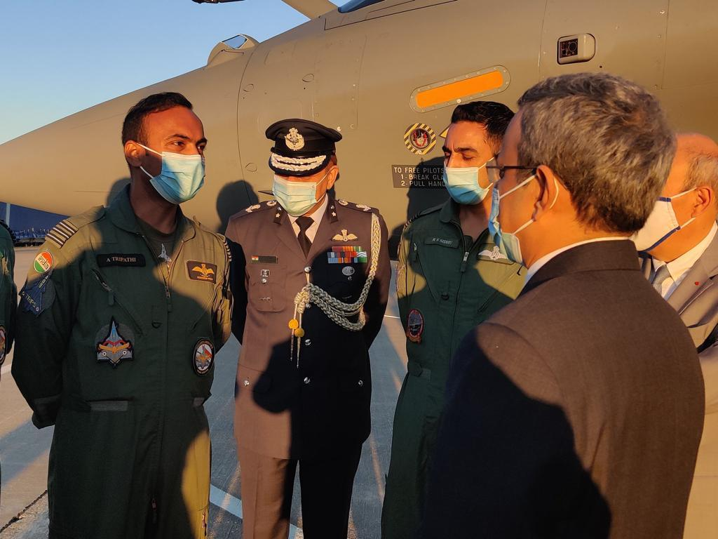 ANI's tweet photo. The new Rafales fly out of France today to join the growing Indian fleet of aircraft: Indian Embassy in France https://t.co/uAbcGNlRQk