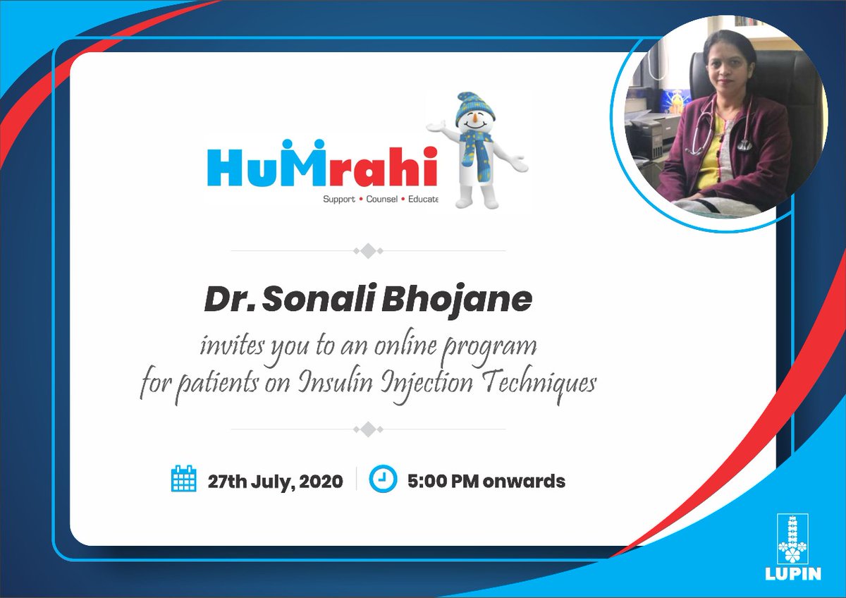 CareNectar's tweet photo. Doctor - Patient Connect Program
Date : 27 th July 2020
Time : 05:00 pm
#drpatientconnect #drsonalibhojane #nectarcare #diabetes #diabetesawareness #diabetestype1 #diabeteslife #diabetestype2 https://t.co/KUjyNrCAGy