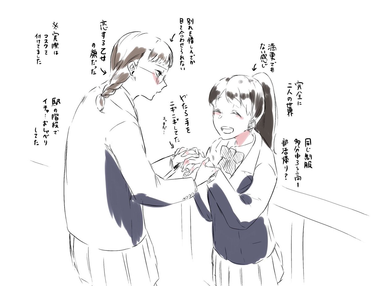 この間見た学生を描きました。 