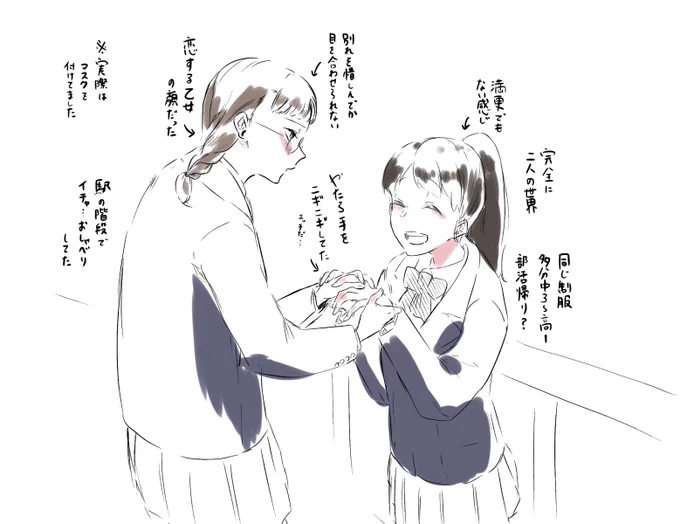 この間見た学生を描きました。 