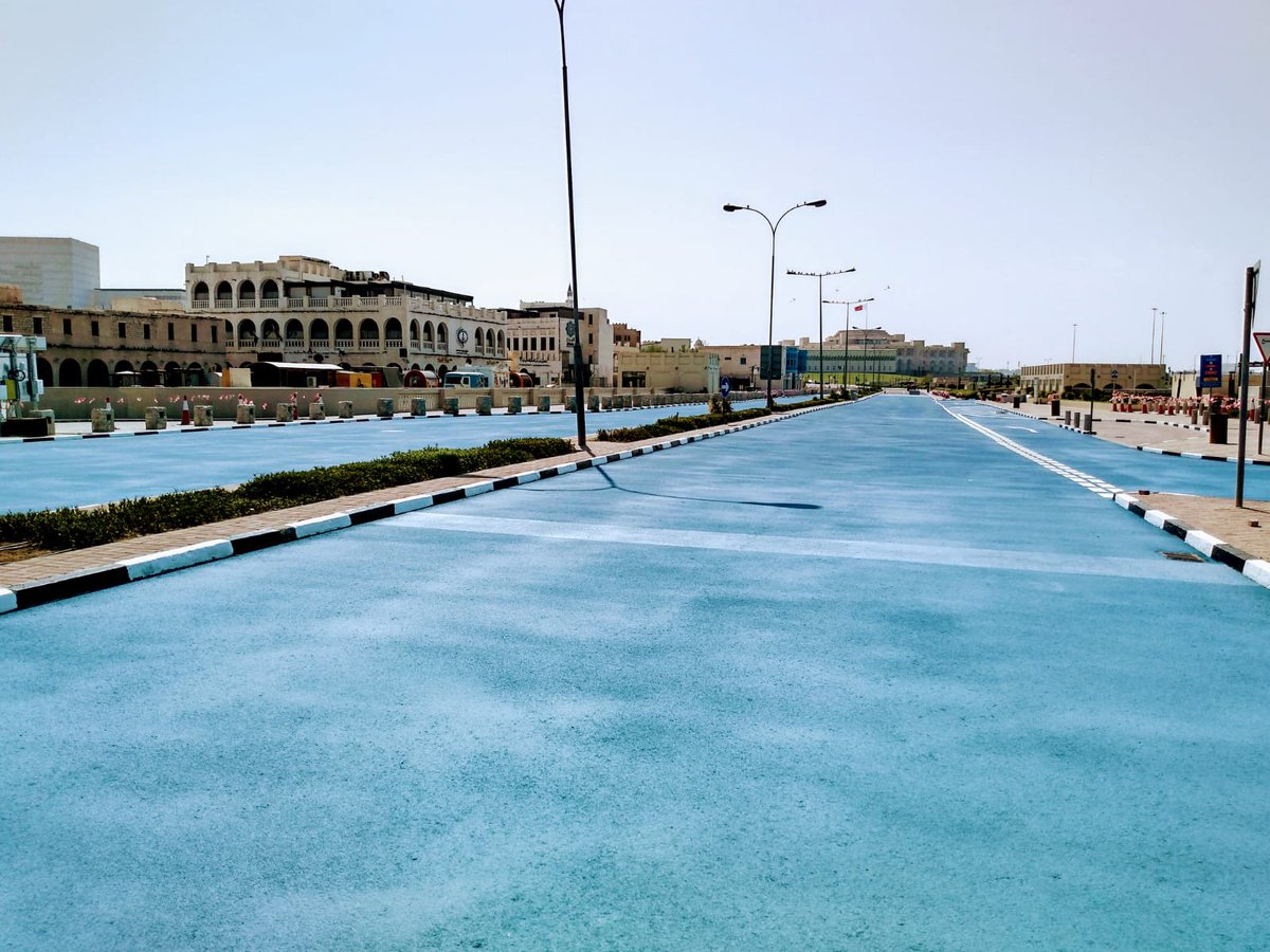 The high temperatures are created by the absorption of heat from dark-coloured asphalt roads as they accumulate solar heat. Sensors to measure temperatures of the blue surface and uncoated asphalt are installed for a period of 18 months.