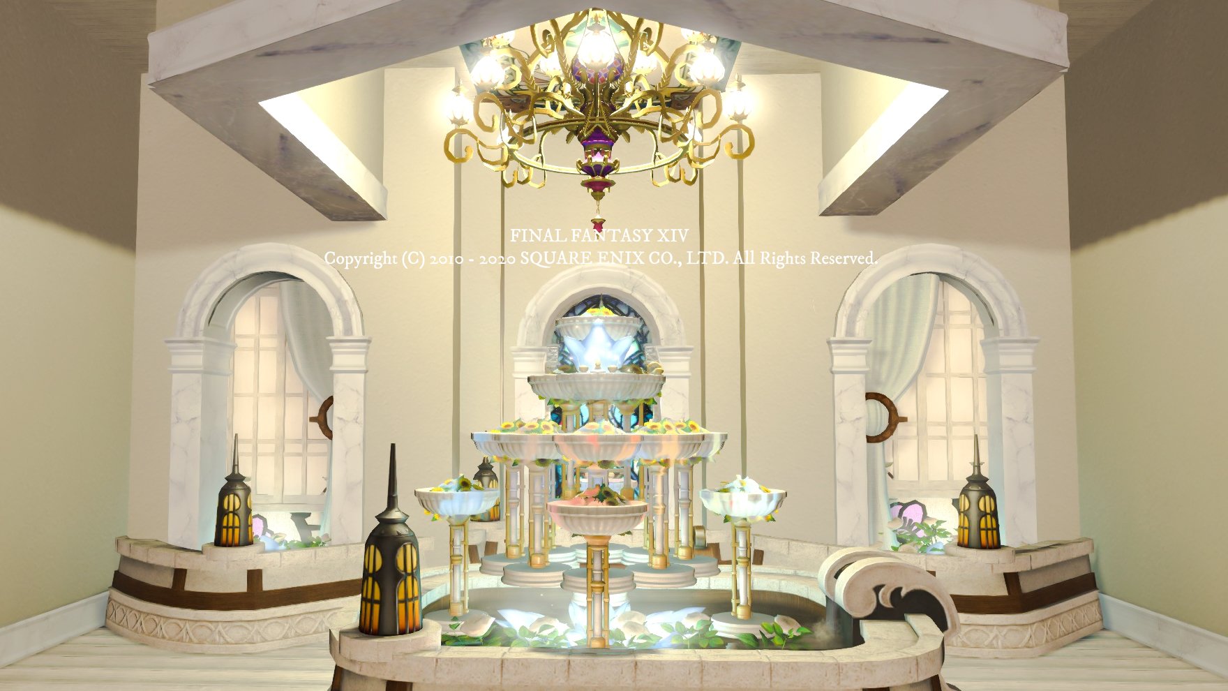 Kocha 個室 改装しました 夏っぽく 噴水とひまわり Ff14 Ff14ハウジング Kacroomhouse T Co I0szj4mxb3 Twitter