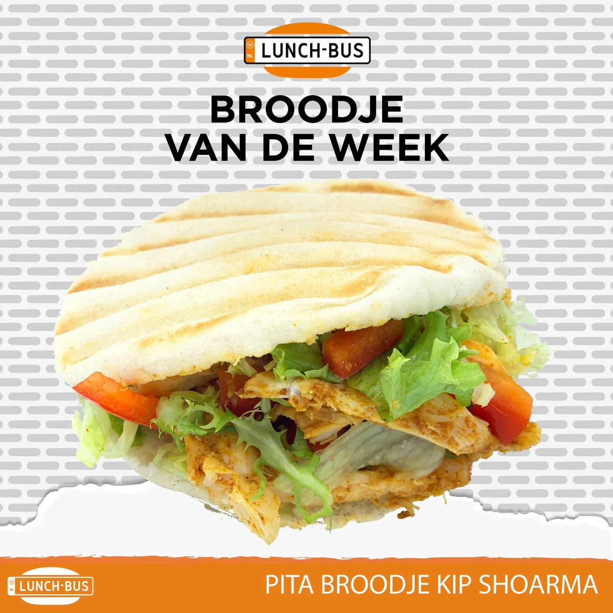 DeLunchBus's tweet photo. Deze week hebben wij een pitabroodje kip shoarma en een suikerdonut in de aanbieding! Ook gemakkelijk te bestellen in onze webshop via https://t.co/0E5UYYyuU1. https://t.co/DVUdGS6zl8