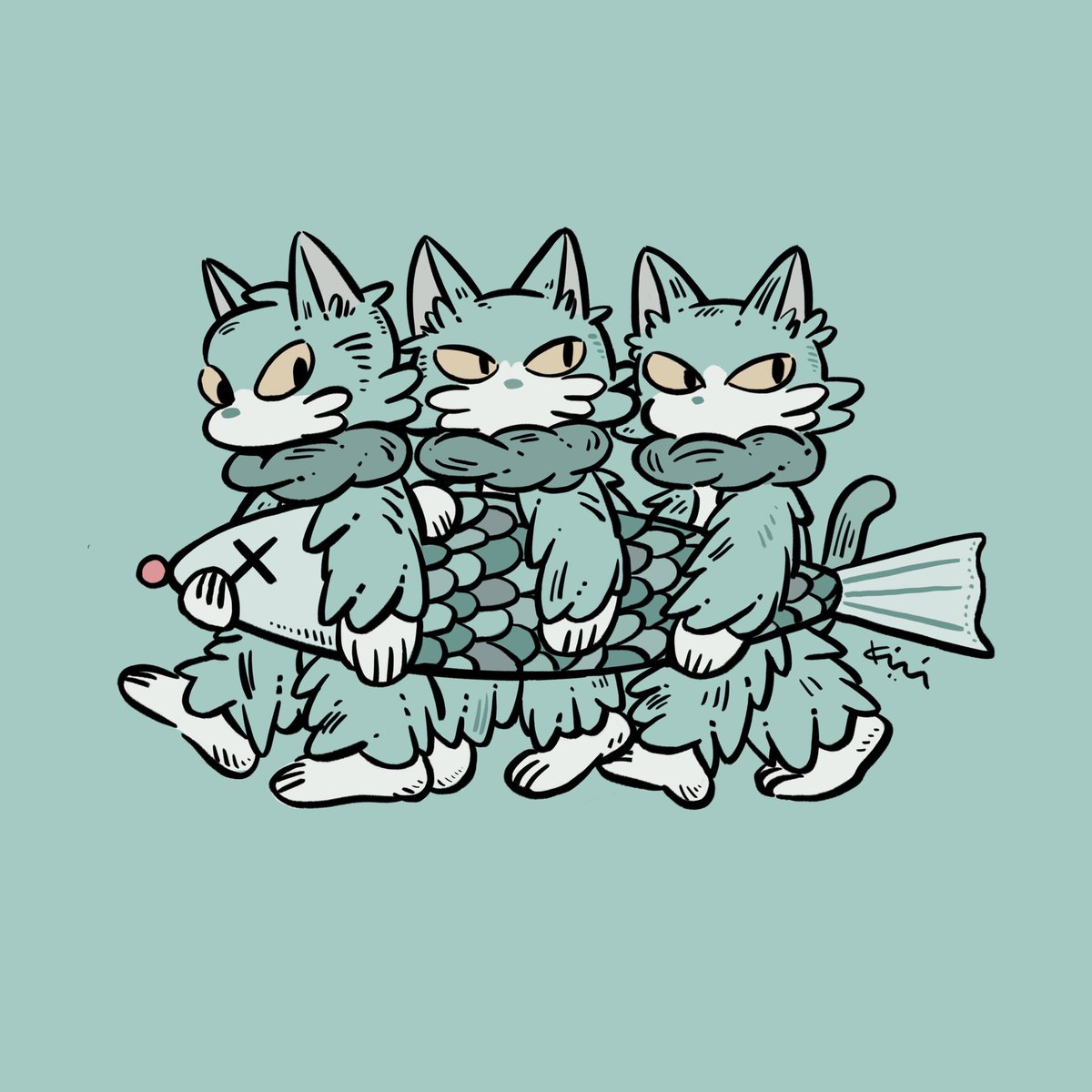 「#絵を彩度100にすると超派手
めがいため 」|あらいきりこのイラスト