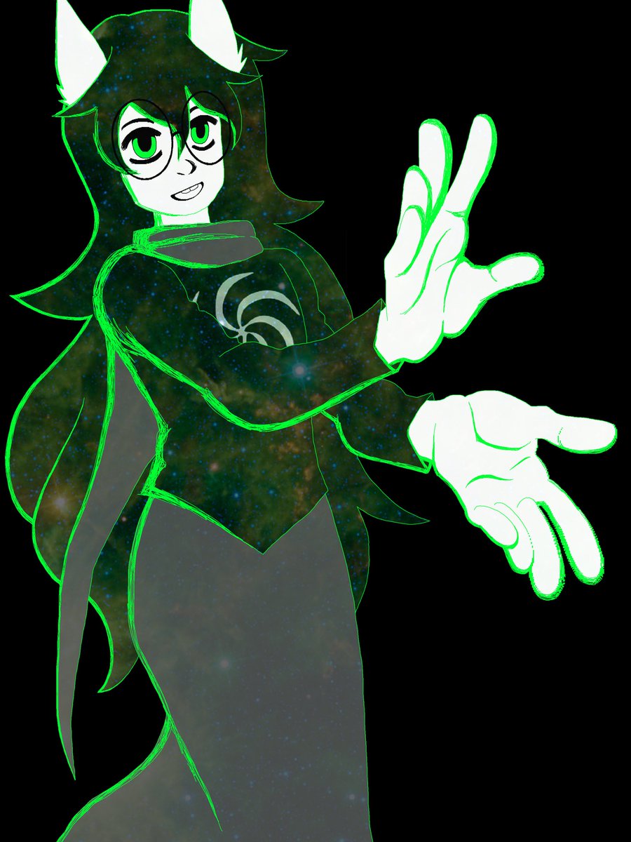 I keep forgetting to put things on twitter. #homestuck art. drew it on my phone. kinda took forever. versions with/without the planet.