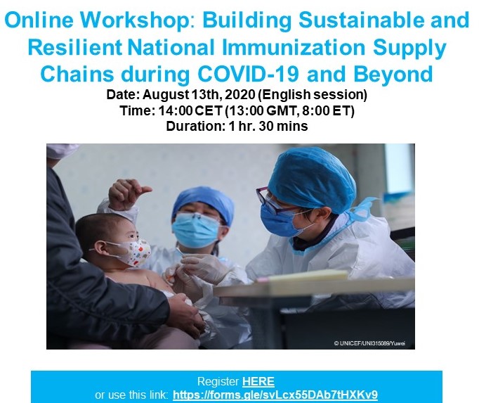 PplthatDeliver's tweet photo. Online Workshop: Building Sustainable and Resilient National #Immunization Supply Chains during #COVID19 and Beyond. French session 6 Aug, English session 13 Aug Register here https://t.co/DJcabLxpFu https://t.co/sPHJn4NDsq