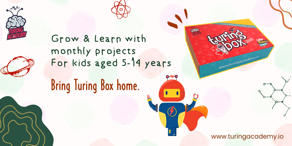 TuringAcademyCo's tweet photo. "Grow & Learn with monthly projects, For kids aged 5-14 years. Bring Turing box home" https://t.co/5eK36WkEt2
Contact Us: +91-7676235123
Mail ID: rheo@turingacademy.io
#TuringAcademy #STEAM #STEAMeducation #Health #leadership #education #TuringBox #STEM #Robotics #ThankYou https://t.co/HaHQ7huQTS