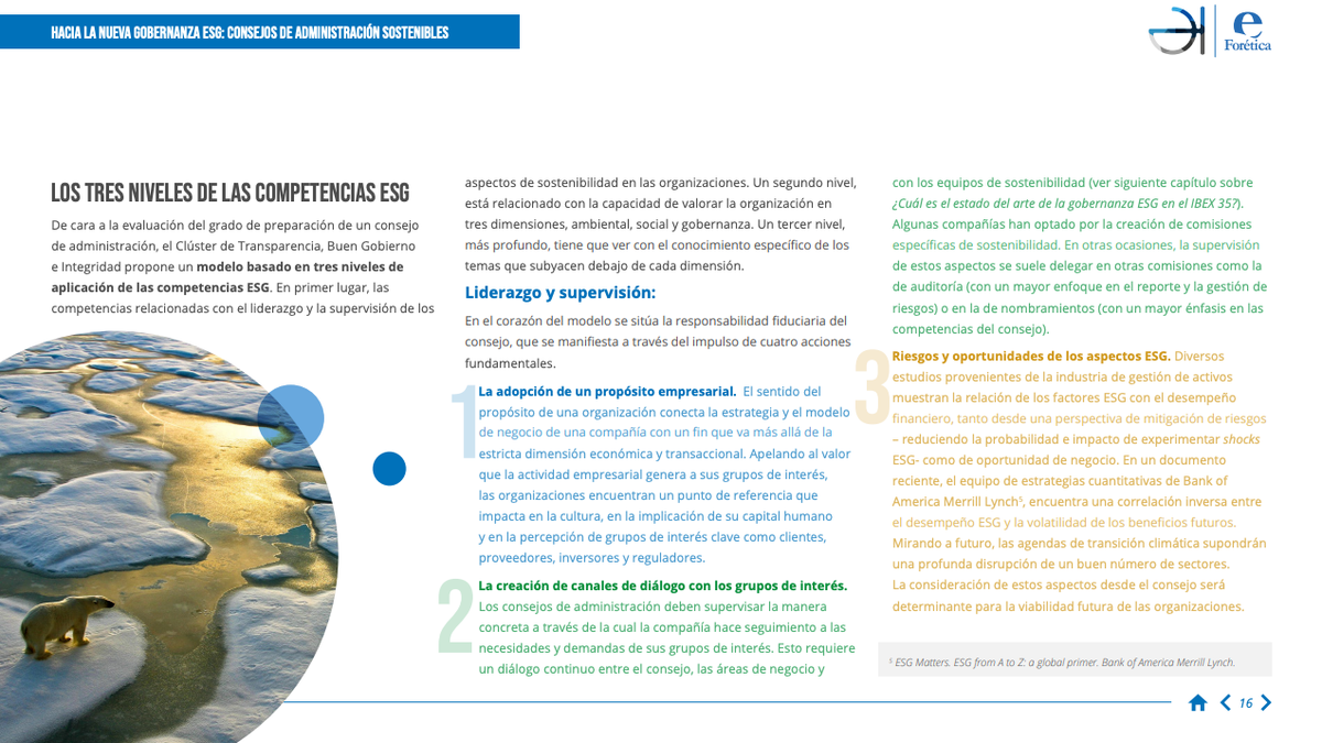 foretica's tweet photo. De cara a la evaluación del grado de preparación de un consejo de administración, el #ClusterTransparencia, Buen Gobierno e Integridad @foretica propone un modelo basado en tres niveles de aplicación de las competencias #ESG 

Informe:  https://t.co/R0e04P3qRr https://t.co/vAYnPBYOvX