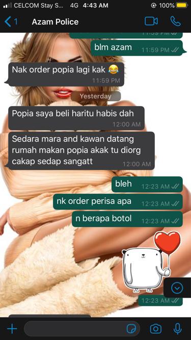 BabyPopia's tweet photo. Alhamdullilah thank you Azam repeat order X sampi 3 hri order of 17 botol popia dgn Kami 😊😊 ~ xoxo 💋 #cikarobabypopia #bazar #bazaronline #bazarpaknil #bazarmalaysia #popianestum #popianestummurah #popianestumsedap #popianestumviral #food #foodporn #yum #instafood https://t.co/CfwChmCNAO