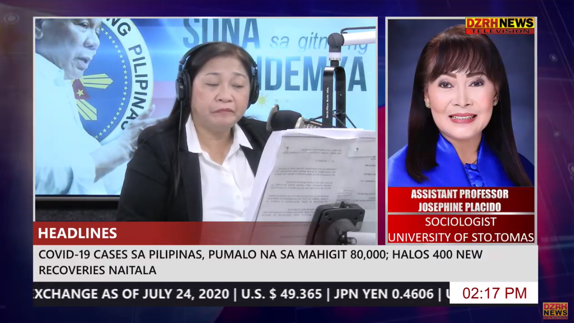 dzrhnews's tweet photo. @dzrh5 @boy_gonzales @milkyrigonan @cacas_noche @maebinauhan #SONA2020 Josephine Placido, Assistant Professor, Department of Sociology ng UST: Para sa akin, may performance na nangyari, hindi siya [Pang. Duterte] natulog, nagtrabaho siya ng bonggang-boga para sa bayan natin. | #DZRHNationwide #SONA2020  

LIVE: https://t.co/IIVm85aiFE https://t.co/VVVrf8ylgv