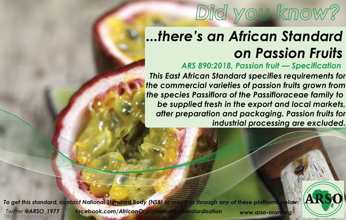 Did you know?
There's an African Standard on Passion Fruits...