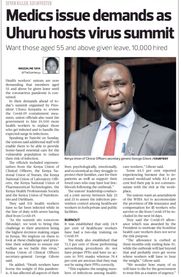 #DearMrPresidentKE . Listen to the concerns of health workers. Health risk allowance is not commensurate with the risk. Time to enhance <a href="/StateHouseKenya/">State House Kenya</a> <a href="/MOH_Kenya/">Ministry of Health</a> <a href="/KenyaGovernors/">Council of Governors</a> <a href="/KNUNOFFICIAL/">KNUNM-The Voice of a Kenyan Nurse & Midwife</a> <a href="/knumlo/">KNUMLO-OFFICE</a> <a href="/KNUPT1/">KNUPT</a> <a href="/kmpdu/">KMPDU</a>