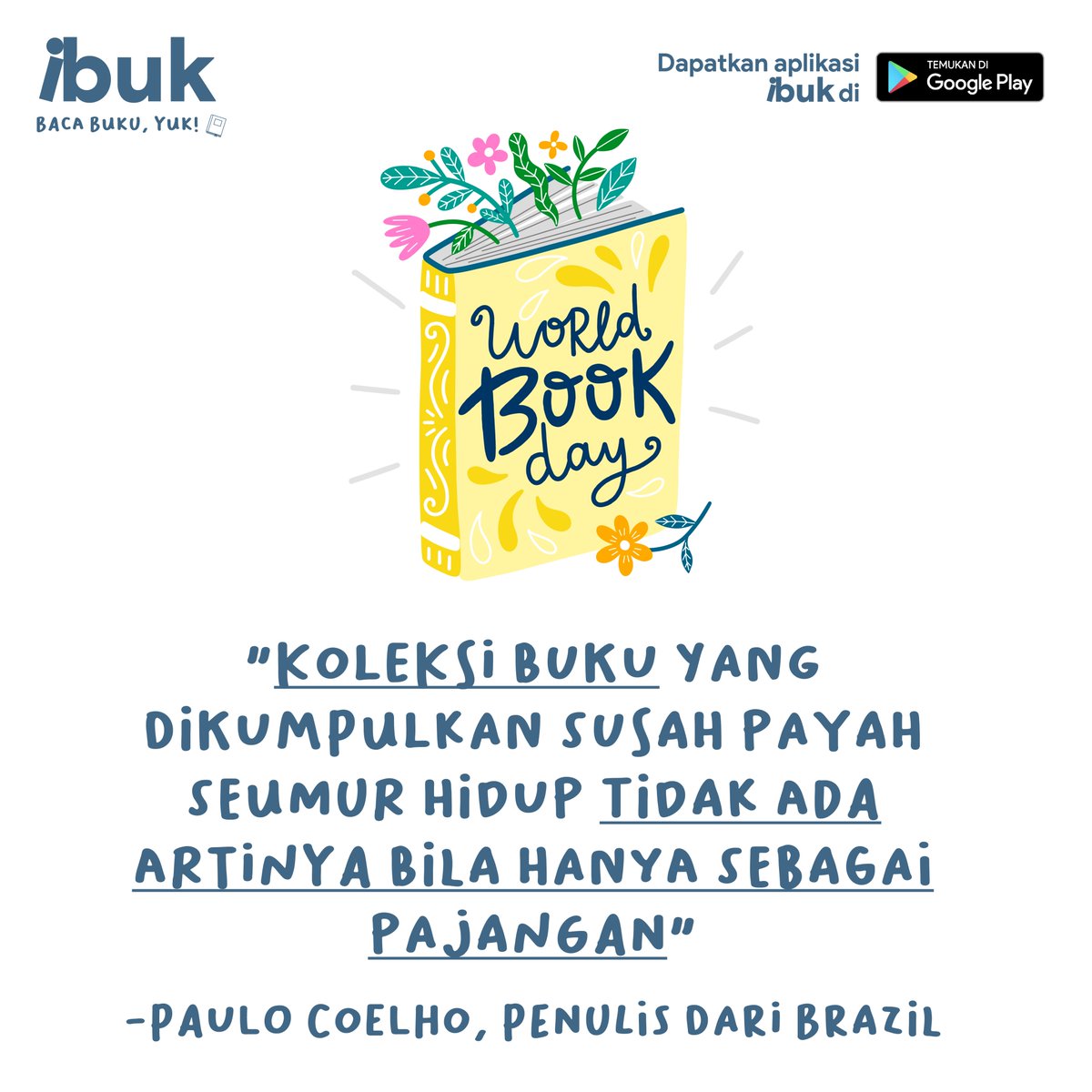 ibuk_id's tweet photo. "Buku itu harus dibaca, bukan dipajang!"
Setuju ga nih, sahabat ibuk?

Selamat hari senin, sahabat ibuk!
Yuk, mulai minggu ini dengan semangat ceria😄

Baca buku-buku favorit dari penerbit-penerbit kece hanya di #ibuk (link install di bio @ibuk_id)
▫
#quote #quoteoftheday https://t.co/tFgmoPFqo8
