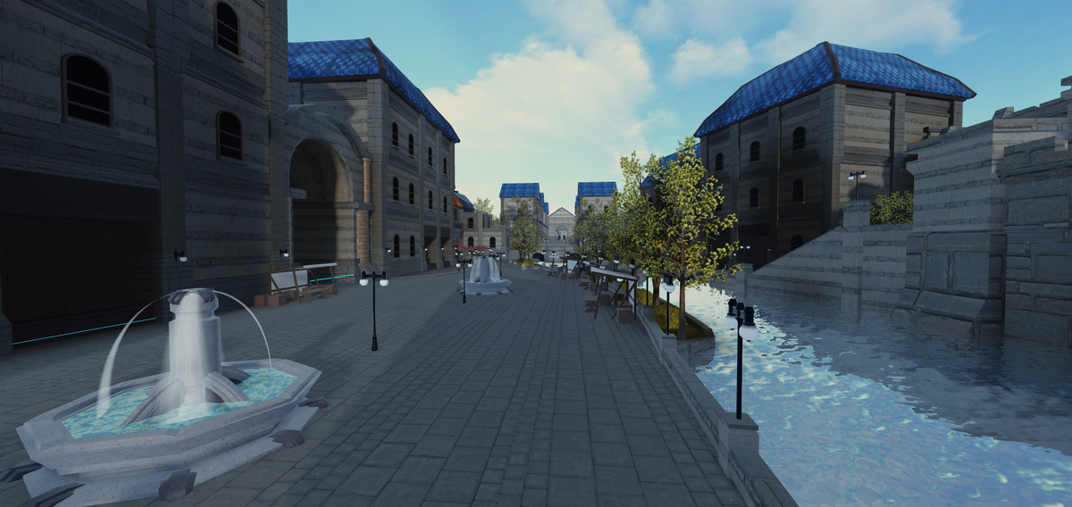 _Nytem_'s tweet photo. So it has now been 3 weeks that I've been working on what is just this 1 market street, quite tired lol. Please note this is far from finished. Any blue beams you see are just how you cross to the next part of the city. Still very WIP, can't wait to finish it!
#Roblox #RobloxDev https://t.co/3I5EVvd9N7