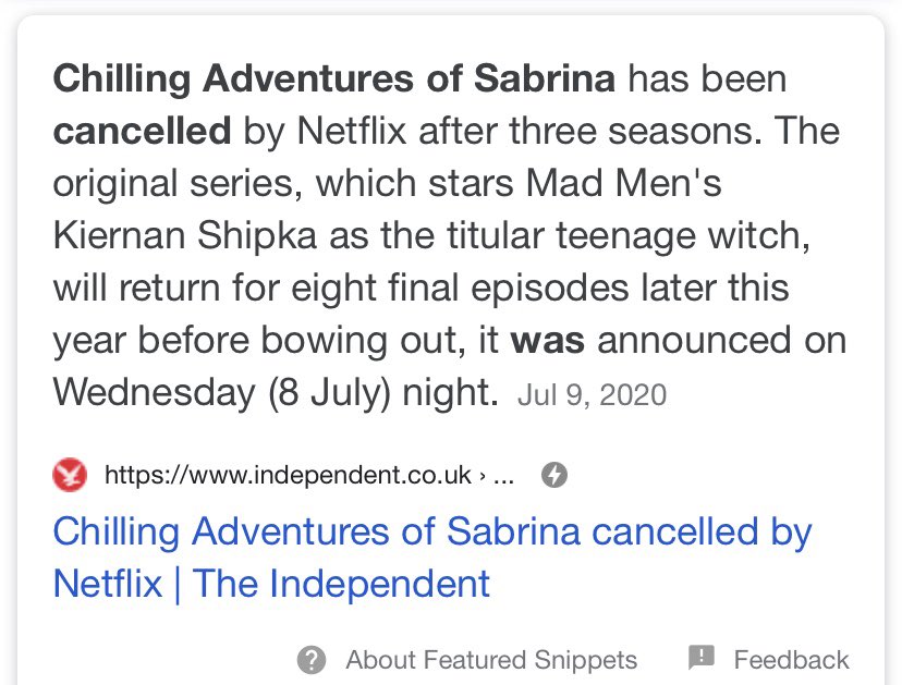 pamellain_'s tweet image. This cant be happening!!! #BringBackCAS #BringBackSabrina #BringbackchillingadventuresofSabrina #BringbackSab
