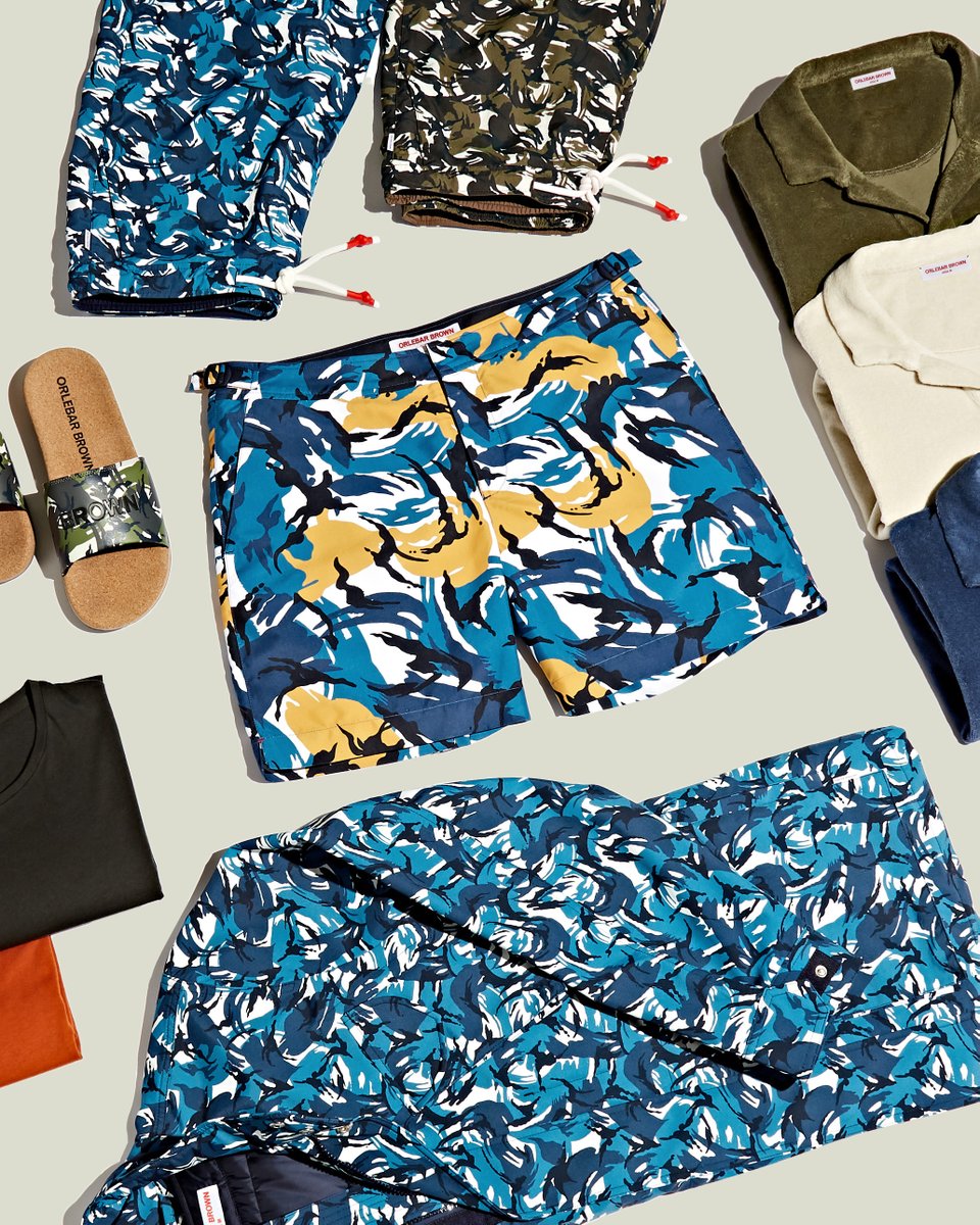 OrlebarBrown's tweet photo. Time for a beach style refresh? Gear up for the season ahead with new Beach Camo, our boldest capsule yet. Our stand-out Camo print features on swimwear, footwear and outerwear within the assortment. 
Shop now: https://t.co/aCxzPTHHox
#DoseofSun #OBsAroundTheWorld #OrlebarBrown https://t.co/B7toGvCgiW