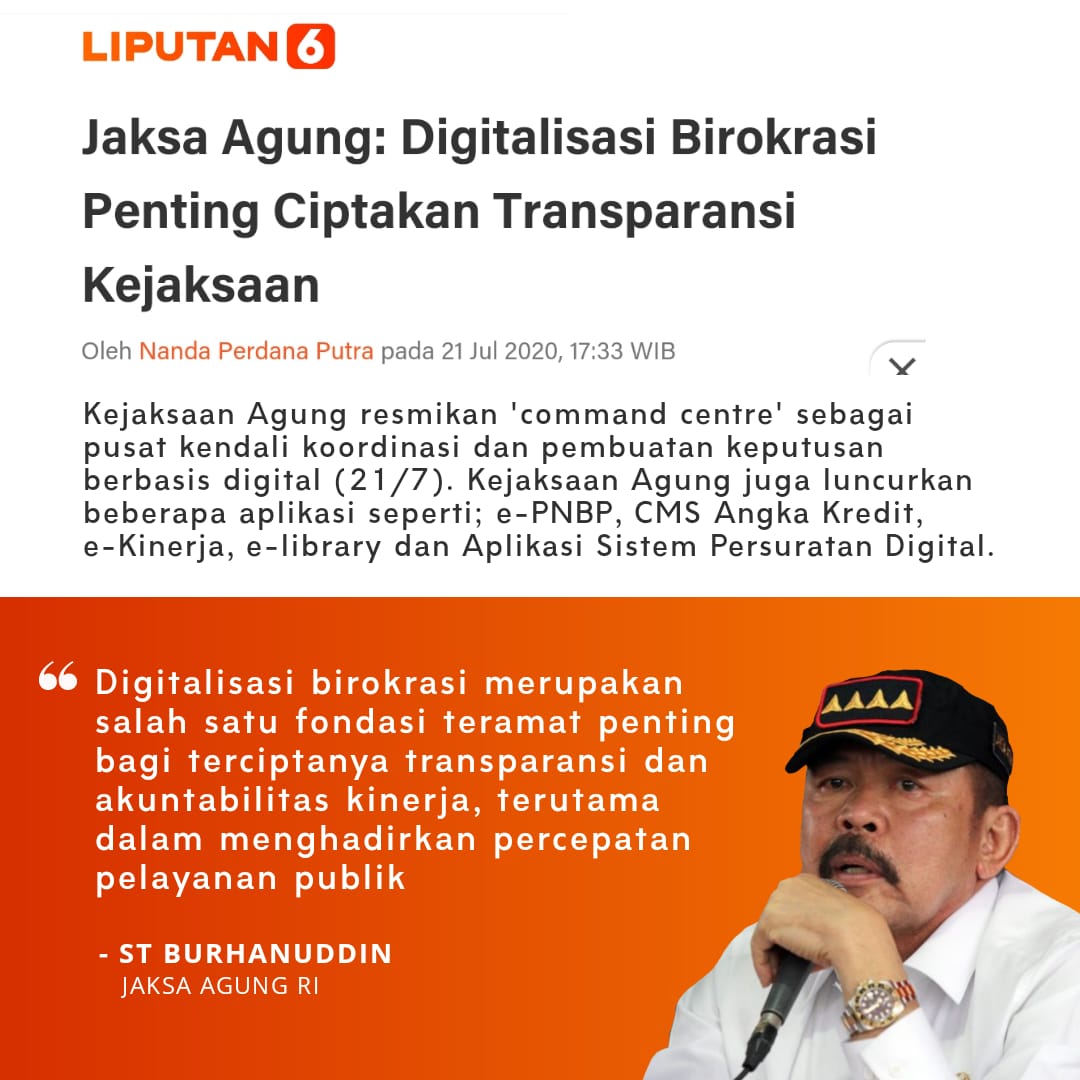 Lylani6's tweet photo. @KejaksaanRI 
#DigitalisasiBirokrasi 
Diharapkan Digital Birokrasi akan menciptakan Transparansi, untuk pelatanan Publik https://t.co/Y1fE04ohvC