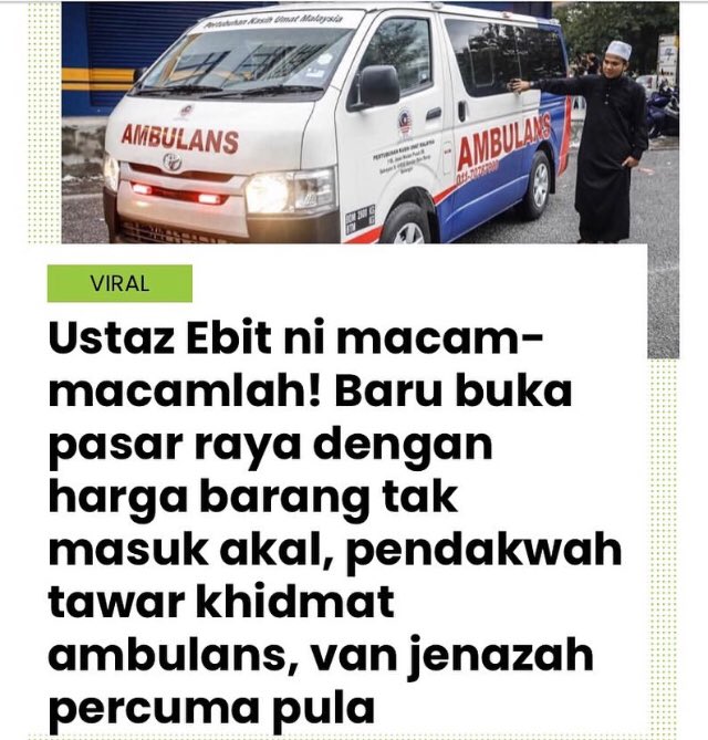 DeepFikry's tweet photo. Benda baik jarang ditularkan, namun saya harap agar semua mendoakan kesihatan dan rezeki Ustaz Ebit Lew melimpah ruah, amin 🙏🏻 https://t.co/cE9hQtInFa