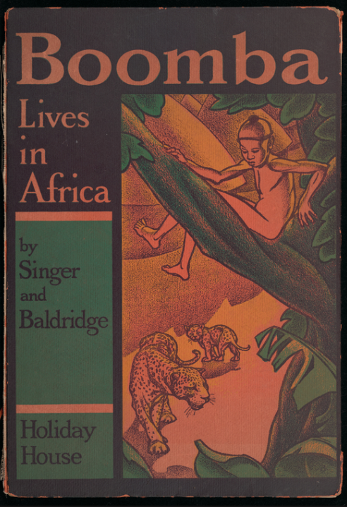 Another example of principled-in-its-time Armchair Geography for the Curious Foreigner, often recommended as suitable for African American children. Boomba Lives in Africa, 1935, Caroline Singer - will illustrations by Cyrus Leroy Baldridge. <a href="/nypl/">NY Public Library</a>  digitalcollections.nypl.org/items/96df7c00…