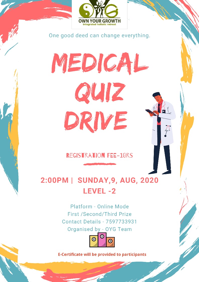 GrowthOwn's tweet photo. Brush up your knowledge and be prepared for MEDICAL QUIZ DRIVE -LEVEL 2!!
After successful completion of level 1, #teamoyg is happy to conduct the level 2 competition. We welcome all the knowledge seekers to participate in the same. Register now
#happylearning #bnys https://t.co/YX3jnHLX1H
