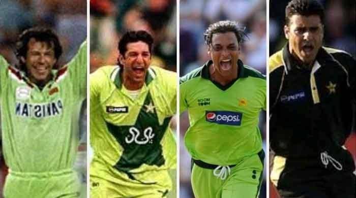 webdev_saad's tweet photo. Four Pakistani Fast bowlers in one frame. Who is your favorite fast bowler and why? Me Shoaib Akter.
#pakistanifastbowler
#ShoaibAkhtar
Follow me to get more out of it. https://t.co/Lp3MAnk46l