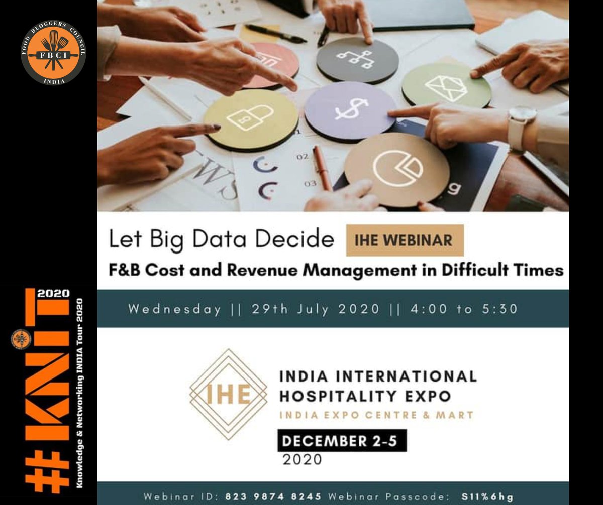 fbciofficial's tweet photo. IHE Webinar 20: Let Big Data Decide: F&amp;B Cost and Revenue Management in Difficult Times.

Please click the link below to register.

https://t.co/s7xRIB70Xk

#ihe20 #fbciofficial #knit2020 @ihexpo https://t.co/Ys4LmmVcqj