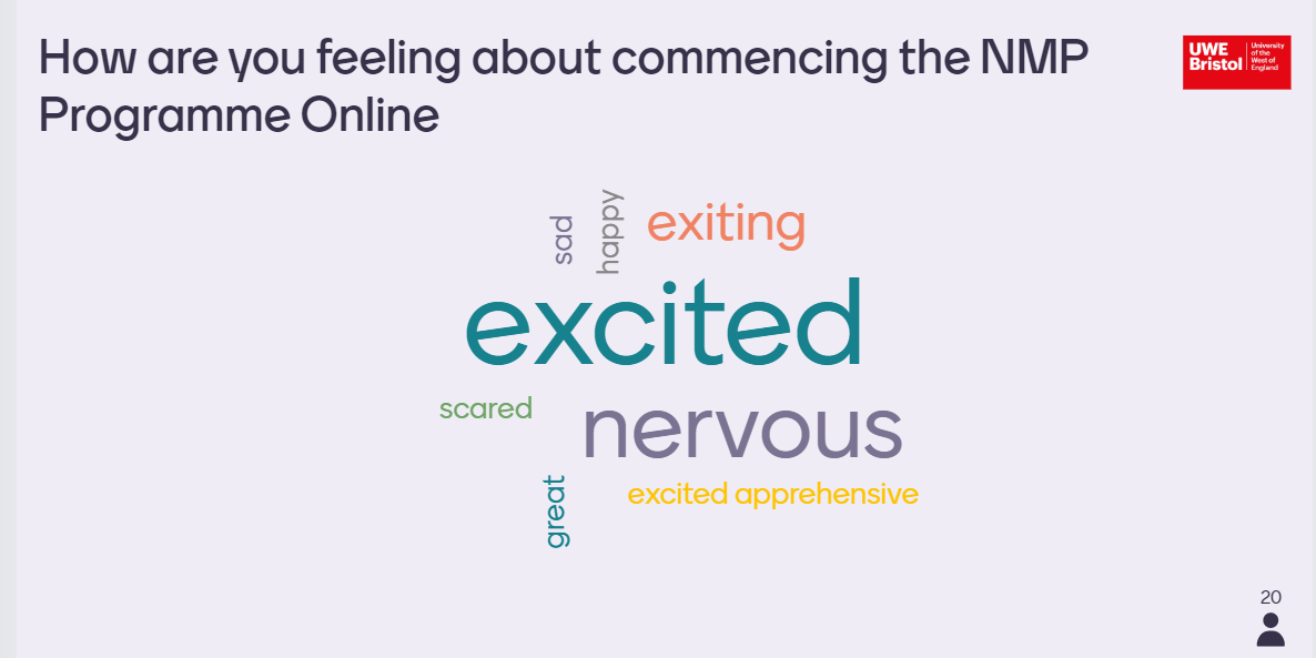 UWE_NMP's tweet image. When you register we shall sendout links for you to try - so far &quot;excited&quot; is the biggest word but we also appreciate its not everyones first choice but the team r working behind the scenes to make sure that your #UWENMP experience will be interactive and engaging 🥳