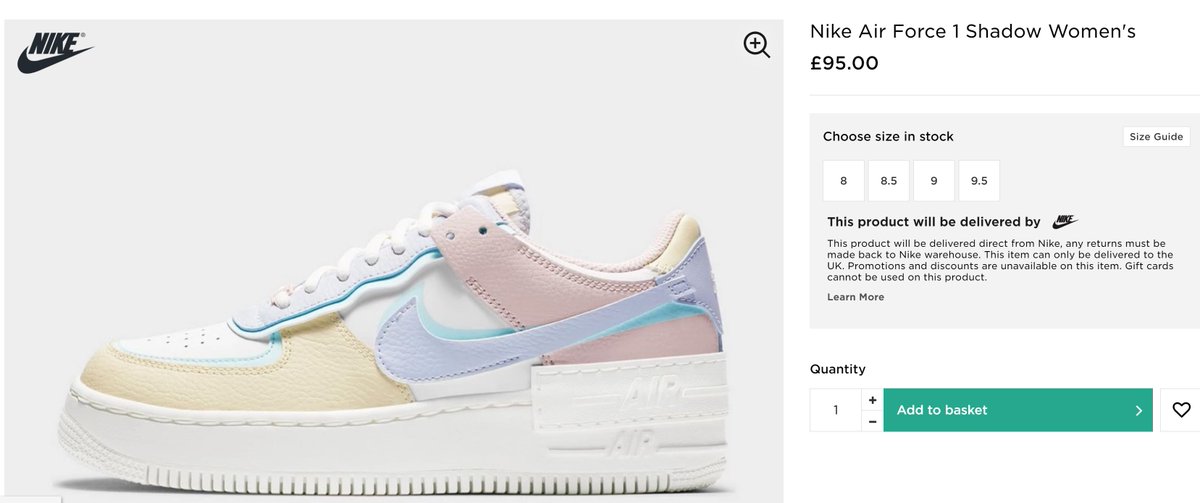 nike air force shadow pastel jd