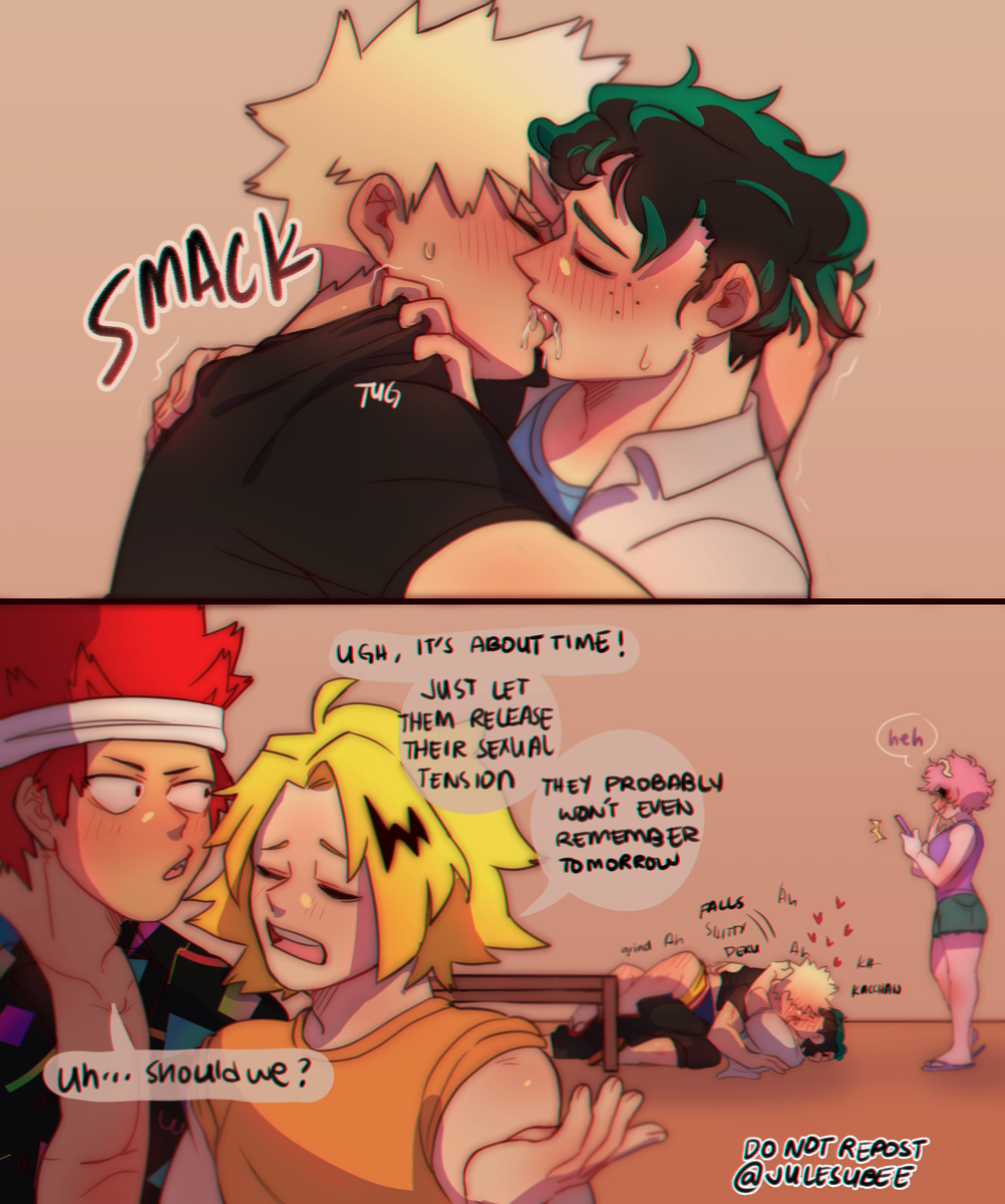 Day 2 of #TwinStarsWeek2020
Vacation / Pro Hero / Drinking
Class 1-A's Reunion just got interesting ?
#twinstarsweek #bkdk #bakudeku