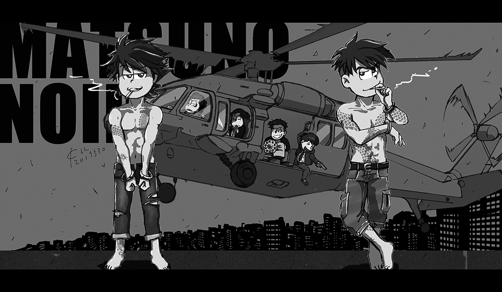 #絵をモノクロにするとかっこいい
モノクロなのにやはり色味感じますねー(*'ω`)自分のは色ついてこそな気がしました。 