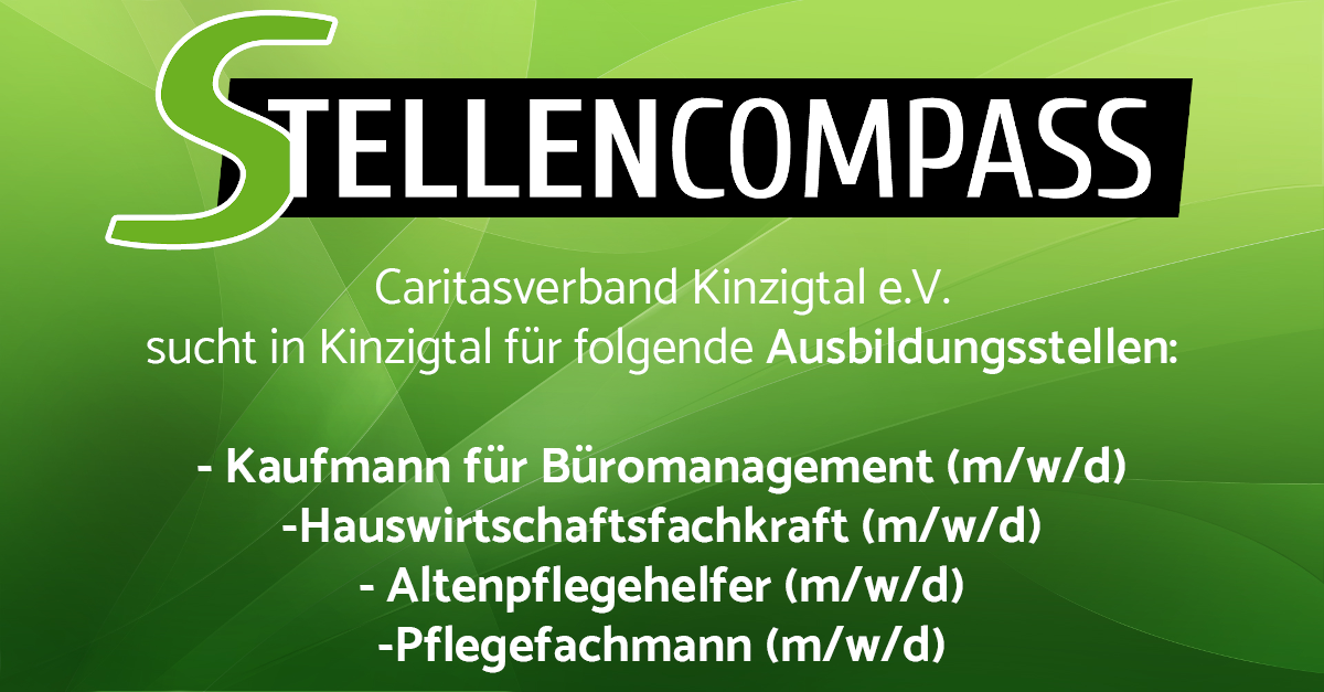 stellencompass's tweet image. #Caritasverband Kinzigtal e. V.
#Kinzigtal
#Ausbildung zum #Kaufmann für #Büromanagement (m/w/d) zur #Hauswirtschaftsfachkraft (m/w/d) zum #Altenpflegehelfer (m/w/d) zum #Pflegefachmann (m/w/d)

#stellencompass #stellenangebot #stellenanzeige #job #jobs stellencompass.de/unternehmen/20…