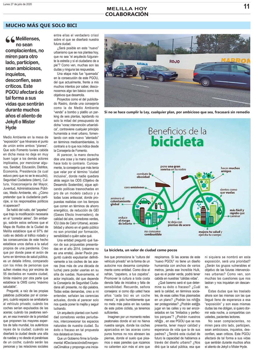 MelillaConBici's tweet photo. #PGOUML #PMUSML no son una lista de infraestructuras, deberían ser un proyecto de ciudad. ¿Cómo pretender que la ciudadanía participe si los responsables políticos ni aparecen? @Cs_Melilla_ @cpmelilla @psoemelilla https://t.co/h1X0zsijBB