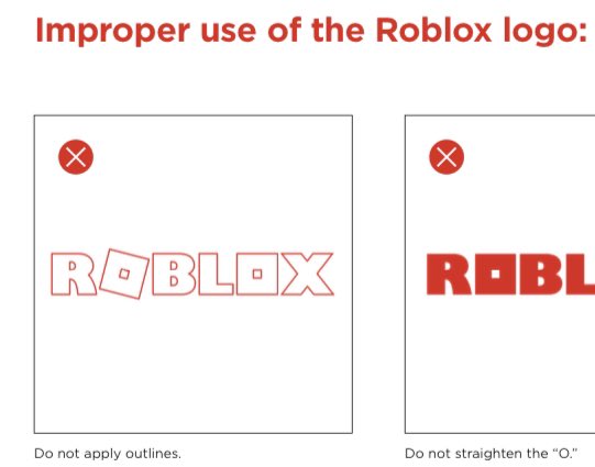 Rawblocky On Twitter Improper Use Of The Roblox Logo Do Not Apply Outlines Do Not Add Drop Shadows Or Reflections Https T Co Csku4ywll7 - the roblox logo