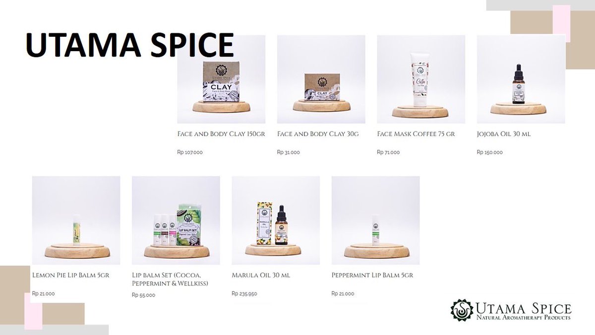 24. Utama Spice @utamaspice adalah skincare natural yang fokus tisp rangkain produknya adalah penerapan pengetahuan herbal tradisional untuk menciptakan produk yang tidak hanya meningkatkan kecantikan alami kulit tetapi juga menginspirasi dengan 100% bahan alami murni.