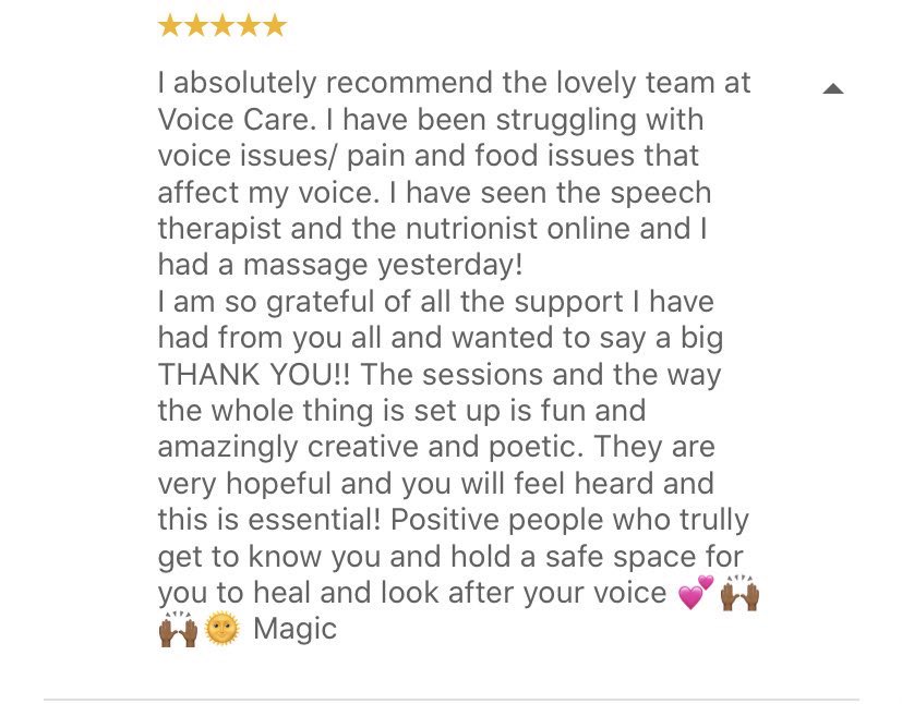 - the recommendation to the therapist- the commendations of the therapist- the education of the therapist- the outfit of the therapist- the cleanliness of the room and therapist- the language of the therapist- the novelty of any treatment