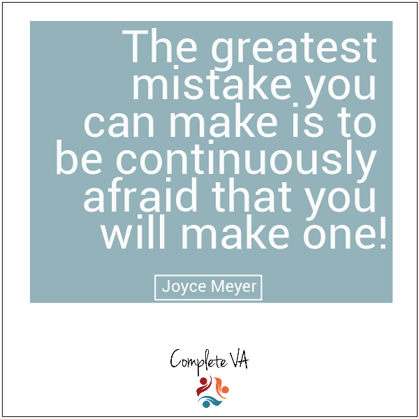 completeva's tweet photo. What could be the worst thing that happens?  No one is perfect, we all make mistakes.  The important thing is to #acknowledge the mistake and then move on.

#MondayMotivation #VA https://t.co/YrgmmfgZbc