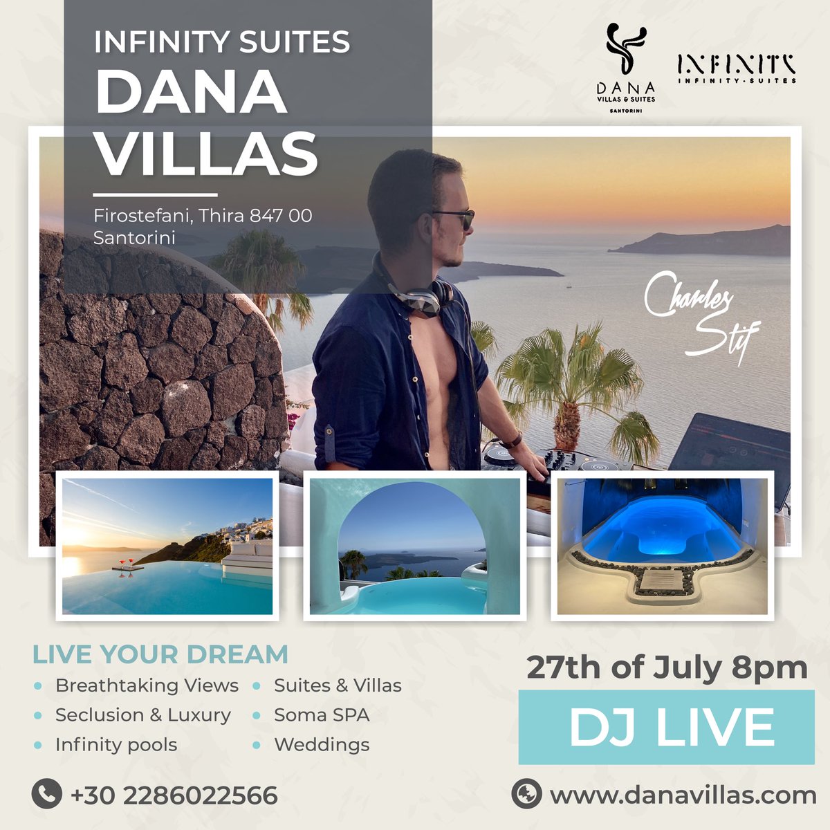 CharlesStif's tweet photo. Ce live va รชtre exceptionnel ๐๐#Danavillas #InfinitySuites #Santorin #Greece https://t.co/txwUNrQkjj