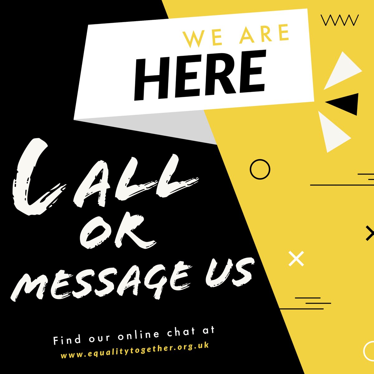 EqualityTo's tweet photo. Our welfare advice team are available on the phone (01274 594173) this week during the following hours:

Monday 9.30am - 1pm
Tuesday 9.30am - 1pm
Wednesday 2pm - 6pm  

#bradforddisability #equalitytogether #bradford #nevermoreneeded https://t.co/8t7Bp8BLL9