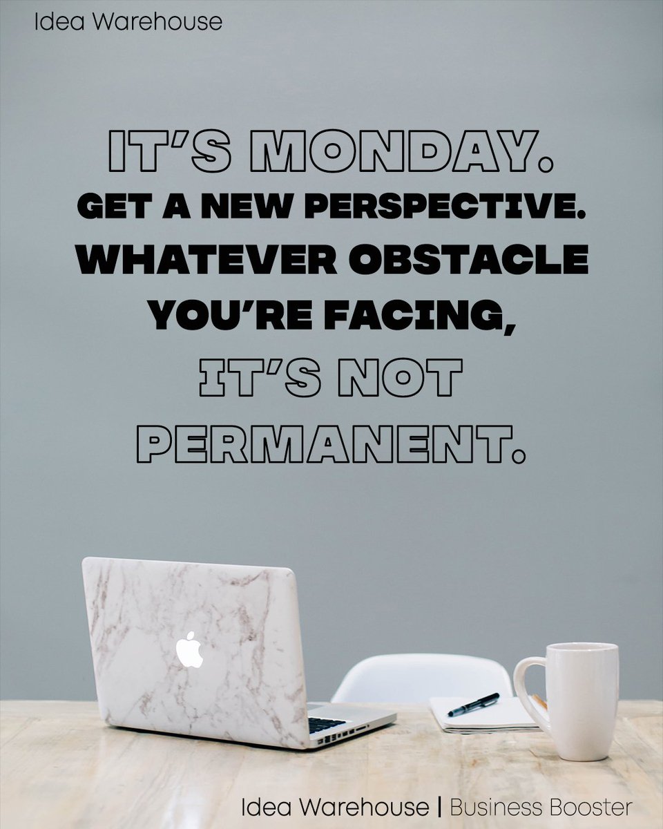 Idea_Warehouse's tweet photo. Every Monday is a new beginning to try something new,
New week new possibilities.

Gain the perspective that no obstacle last forever, you will overcome it every time you put in the work.

Have a Miraculous Monday!
#MondayMotivation https://t.co/oZ0jrHA6Rh