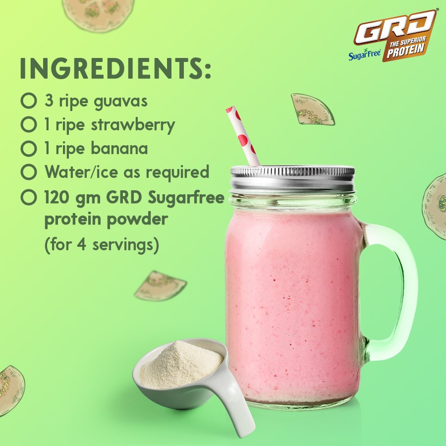 GrdProtein's tweet photo. Enjoy the sweet taste of fruit juice without a worry about consuming sugar with the delicious #Guavaberry Blossom, made with GRD #Sugarfree. Click here to check out the complete recipe - https://t.co/jhxSl4AlgP
#GRD #GRDProtein #WheyProtein #Protein #Immunity #Juice #FruitJuice https://t.co/zJ2sf6BwbN