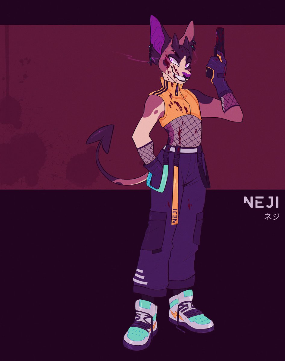paradoxxdeleted's tweet photo. #FursonaPinsDTA here’s my entry for this lovely boy! i would name him Neji, he’s an assassin roaming the underworld of tokyo’s streets. https://t.co/S6XSno5r2m