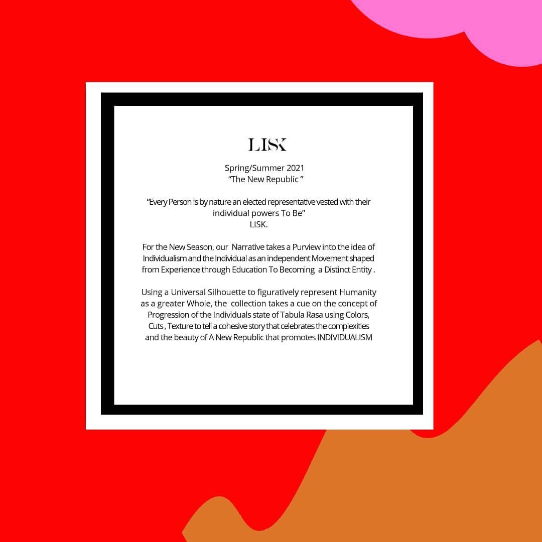 official_lisk's tweet photo. “Every Person is by nature an elected representative vested with their individual powers to Be”

LISK SS21: The New Republic

Coming Soon!

#LiskOfficial #WearLisk #LiskSS21 #TheStyleInfidelStudios https://t.co/00rvBqGEgU