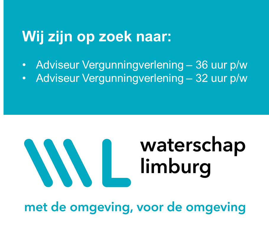 WLomgeving's tweet photo. Wij zoeken twee adviseurs vergunningverlening! Ga jij met ons de uitdaging aan om Limburg mooier en waterklaar te maken voor de toekomst? Ben jij flexibel, vernieuwend, omgevingsgericht? Reageer dan snelr: https://t.co/qVujg6bLal…/vacature…/twee-adviseurs/ https://t.co/09SVk5zni8