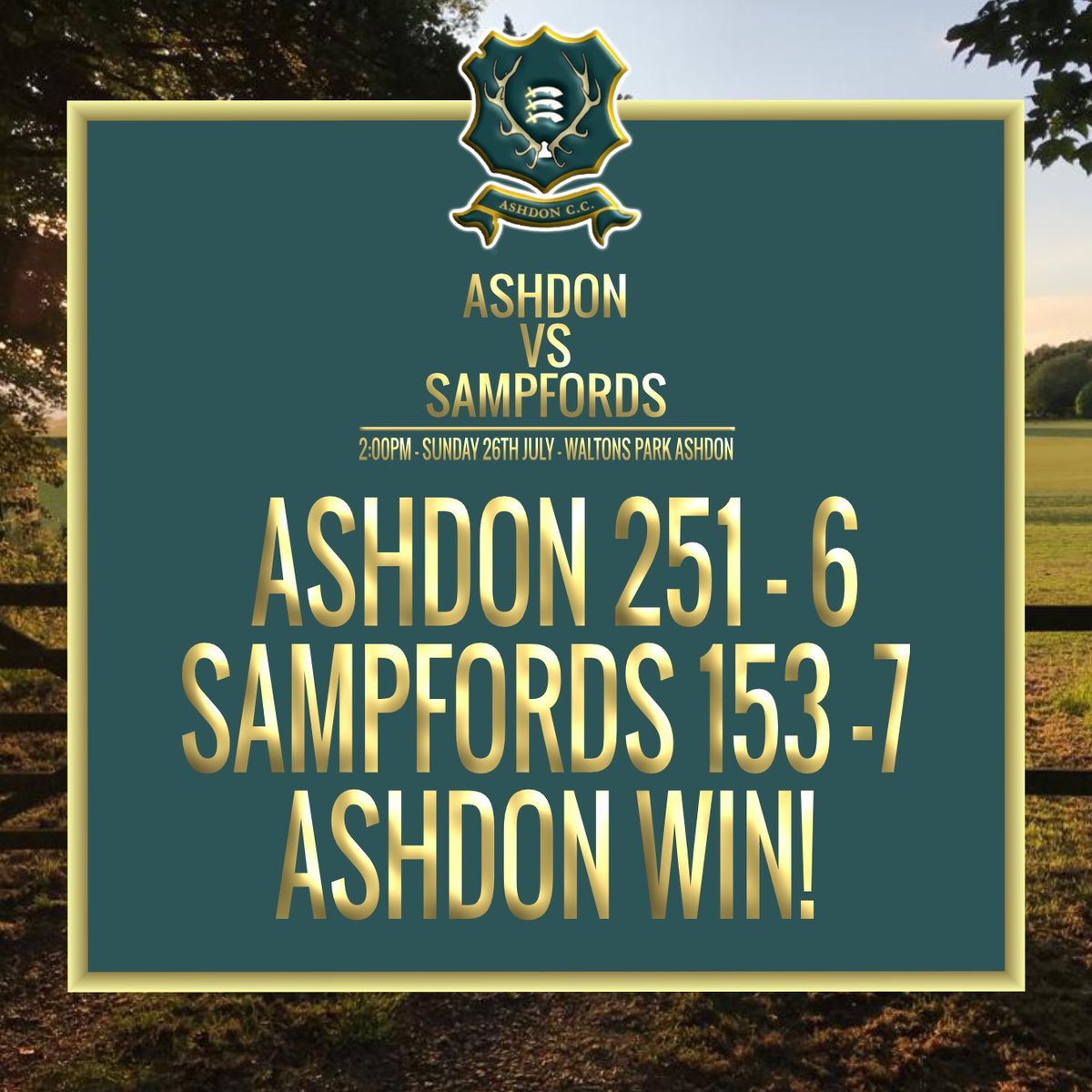 First win of the season in the bag! Great start. It’s good to be back playing #villagecricket at Waltons Park #cricket #sundaycricket #ashdon
