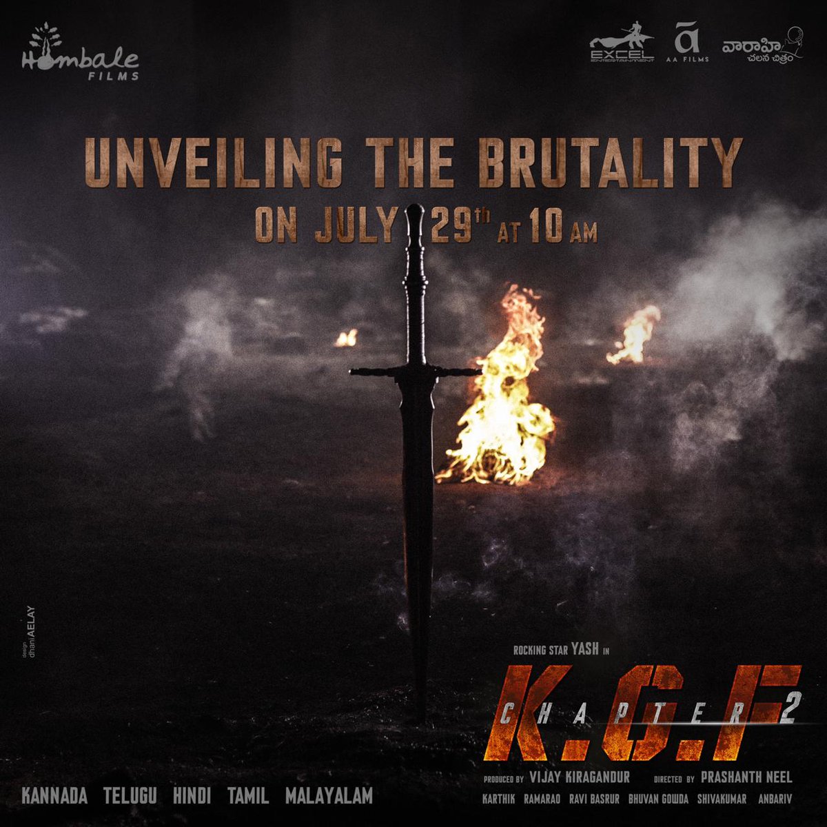 MArjun11840516's tweet photo. Unveiling the brutality on July 29th at 10AM 
#KGFChapter2
@TheNameIsYash @duttsanjay @prashanth_neel @VKiragandur @hombalefilms @SrinidhiShetty7 @Karthik1423 @BasrurRavi https://t.co/w0sbhVNRKF