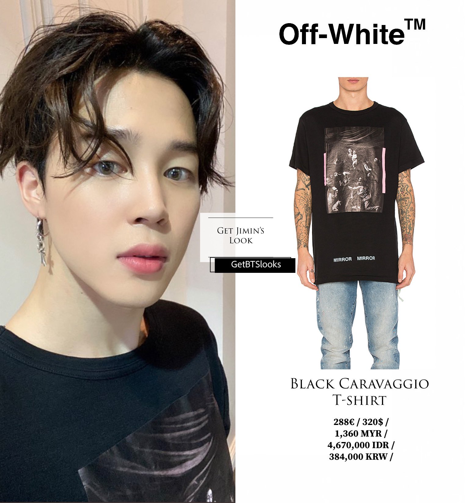 Off white caravaggio 2025 tee mirror mirror